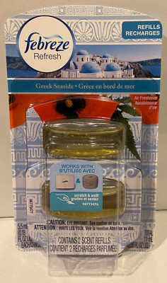 Febreze Refresh Air Freshener Refills Greek Seaside - 2 Scent Refills - RARE NOS