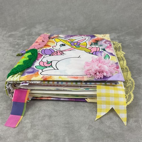 Handmade Easter bunny floral junk journal 8" x 10" w lots vintage ephemera - Imagen 4 de 24
