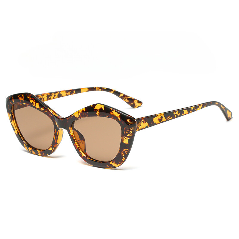 Cat Eye Sunglasses Women Trendy Retro Leopard Print Frame UV Protection-image