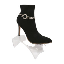 Women Silver Metal Boot Chain Bracelet Shoe Bling Circle Charm Disco Prom Dance