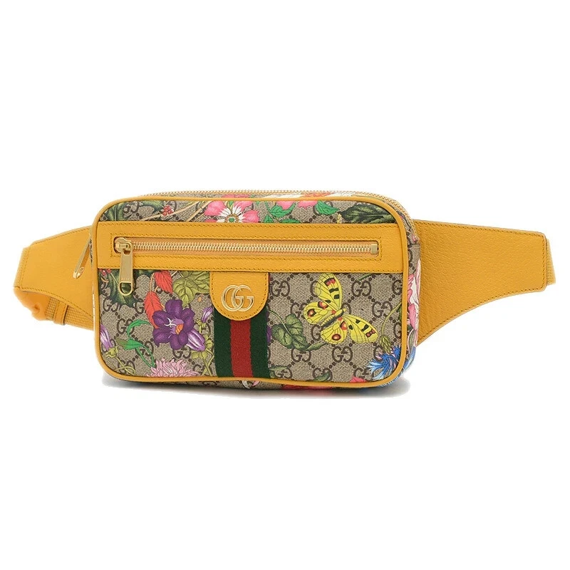 Sac ceinture Gucci GG Flora Ophidia beige jaune authentique