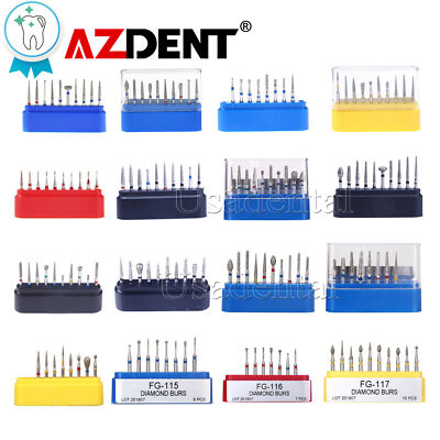 AZDENT Dental FG Diamond Burs Drill Fit High Speed Handpiece Polishing/Composite