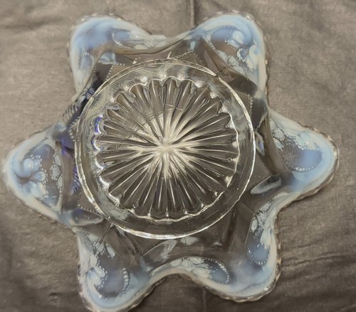 Vintage Dugan Glas opalisierend Schmuck Herz Muster Beere Schale - Bild 7 von 11