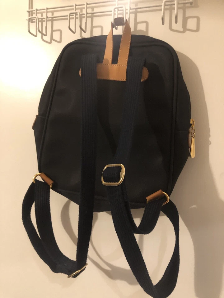 Zaino Lancel Lona Azul Color Marrón Hecho en Francia Mochila Saco Nuevo con Etiquetas Foto 4 de 4