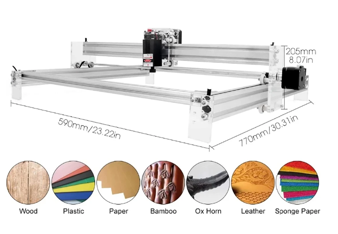 15W USB CNC Laser Engraver Metal Marking Machine Wood Cutter 50cm*65cm DIY  Kit