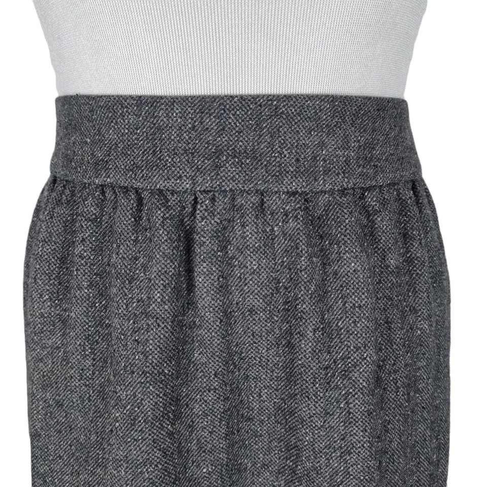 Falda lápiz gris DKNY vintage años 90 talla 8 seda lana espiga tweed