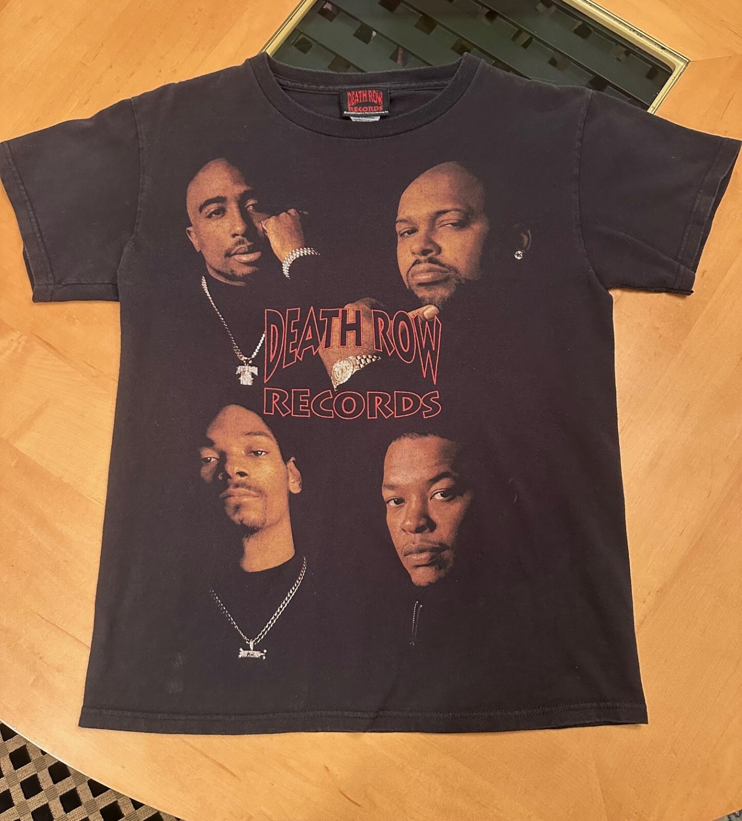 FILA T SHIRT VINTAGE DEATH ROW RECORDS 2PAC DR DRE SNOOP DOG TAGLIA SMALL Rap Hip Hop