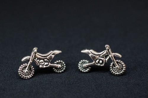 Motocross Motorcycle Earrings Stud Miniblings Earrings Enduro Motorcycles - Picture 3 of 3