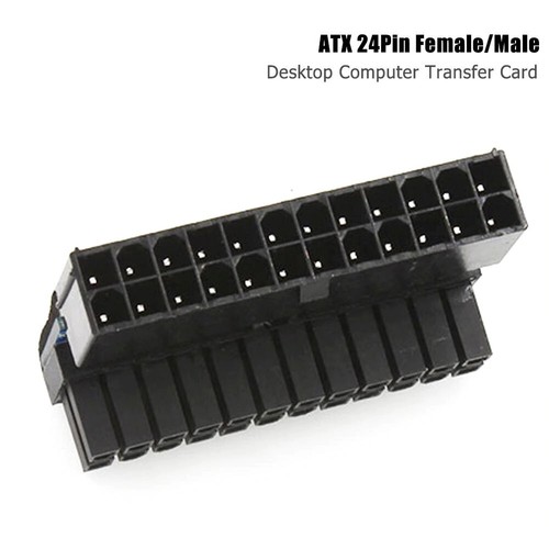 ATX 24Pin Female to 24Pin Male Right Angle 90 Degree Power Connector Adapter - Picture 3 of 4