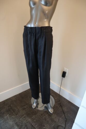 Brunello Cucinelli Linen Pants Black Elastic Waist Pull On Relaxed Luxury Size 4 - Picture 5 of 8