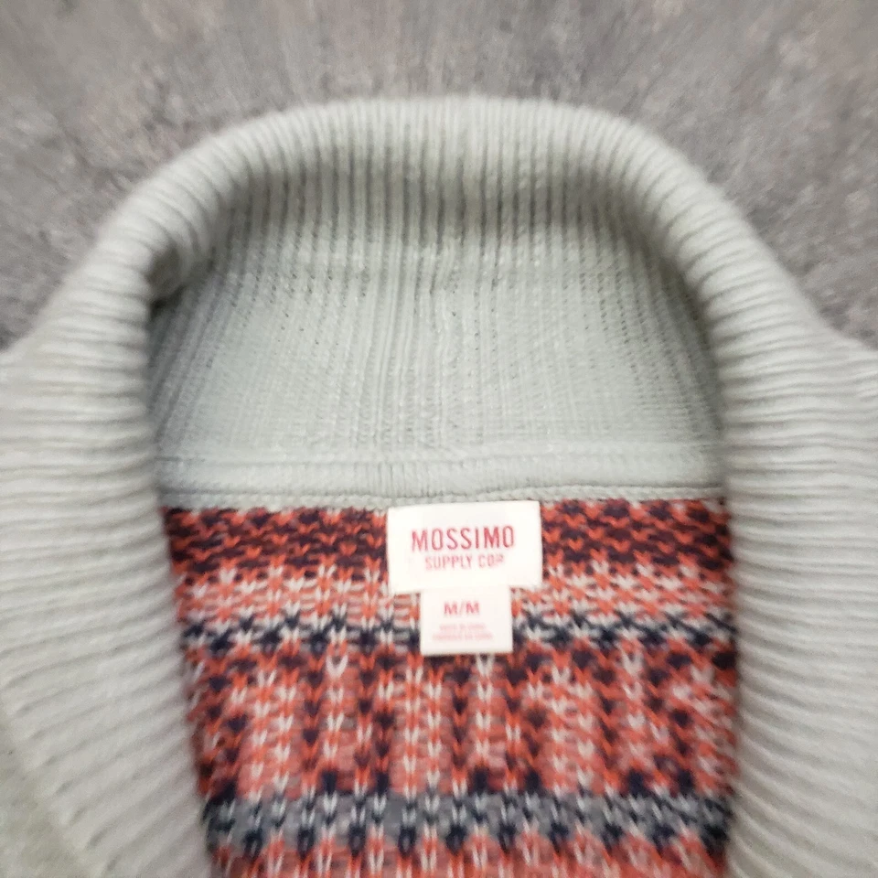 Suéter Mossimo para mujer gris medio naranja azteca occidental cárdigan tejido damas Foto 3 de 4