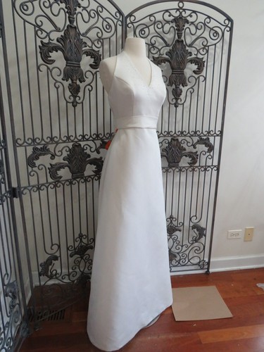 P235W VENUS 6462 SZ 10 IVORY $399 BEADED HALTER FORMAL WEDDING DRESS GOWN - Picture 7 of 16