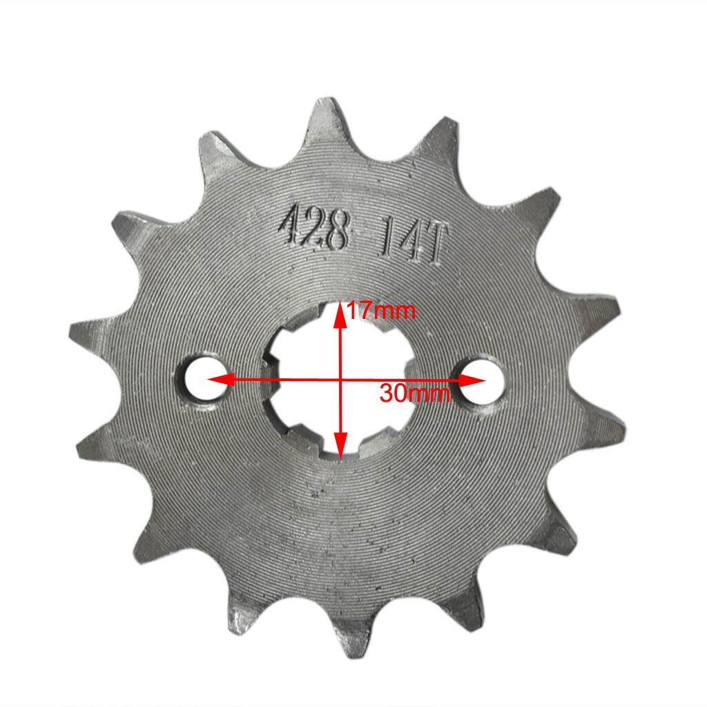 428 14 Tooth 17mm Front Gear Engine Sprocket For 50cc 110cc