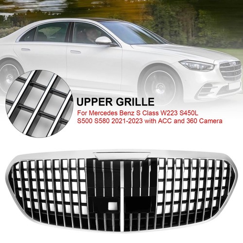 Maybach Style Grille Grill Fit Mercedes Benz S Class W223 S450L S500 S580 2021+ - Picture 4 of 15