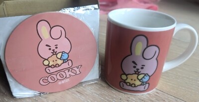 [Japan Line] Authentic BT21 Cooky mug and matching coaster set (UK seller)