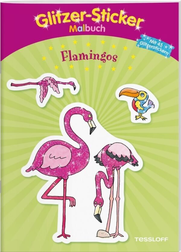 Thumbnail - Tessloff Glitzer-sticker-malbuch. Flamingos