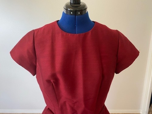 Vintage 1950s Handmade Short-sleeved Dress - Size S/M - Cranberry Red - EUC - Picture 6 of 11