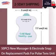 50PCS New Massager & Electrode Snap On Replacement Pads For Pulse Tens Unit 