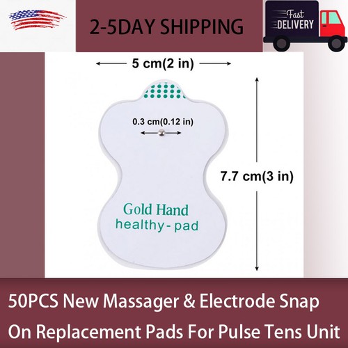 50PCS New Massager & Electrode Snap On Replacement Pads For Pulse Tens Unit - 第 1/7 張圖片