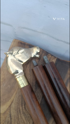 Solid Brass Finished Horse Head Handle Antique Wo… - image 2