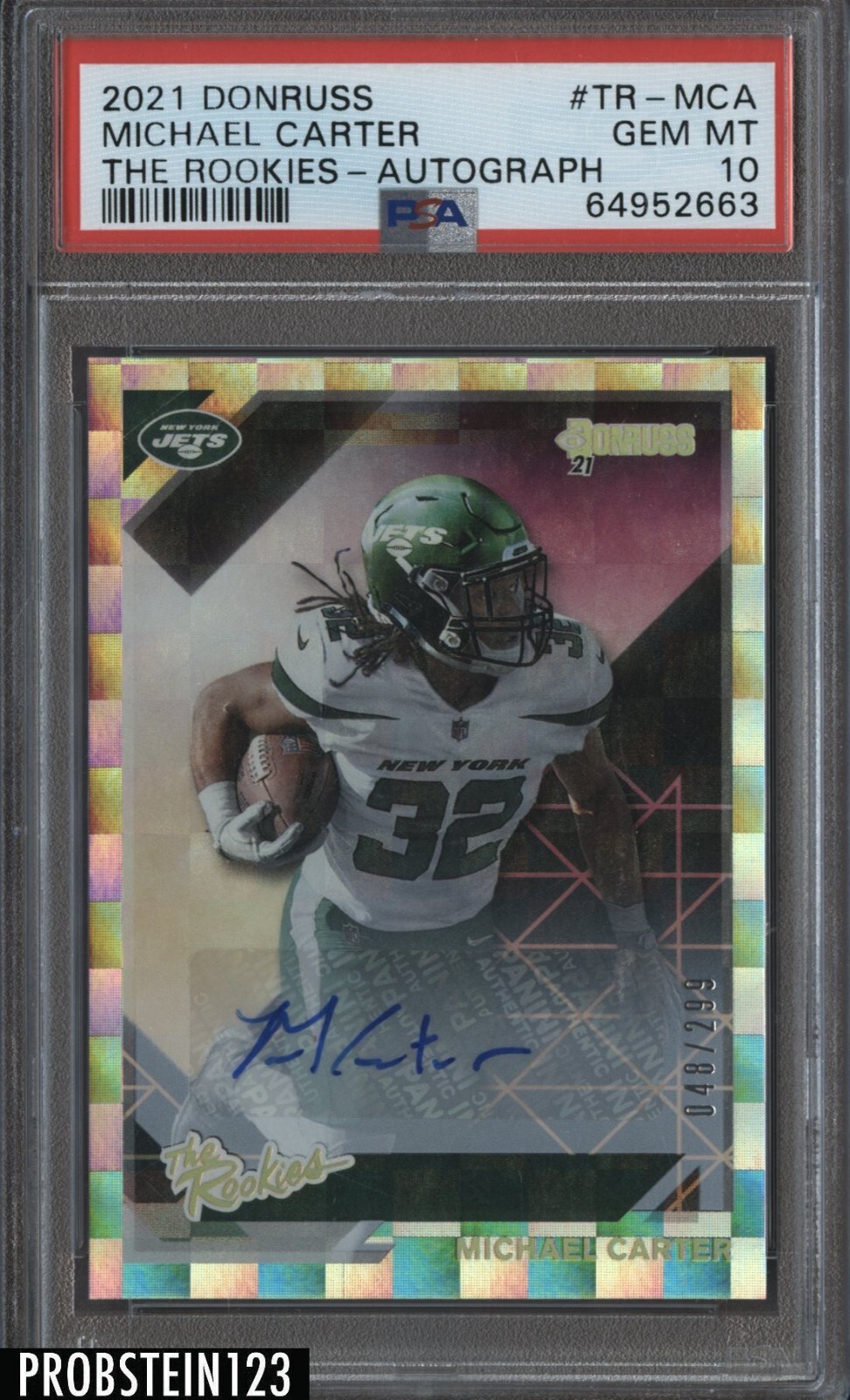 Michael Carter Panini Donruss the Rookies #TRMCA Autograph