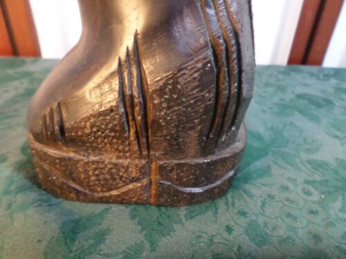 Vintage Hand Carved Wooden African Tribal Sculptured Lamp Base - Picture 15 of 17