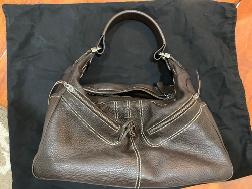 Tods Brown Leather Hangbag Authentic