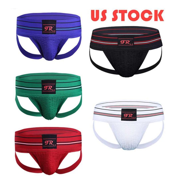 US_ Mens Athletic Supporter Jockstrap Sports Thongs Briefs Bulge Pouch