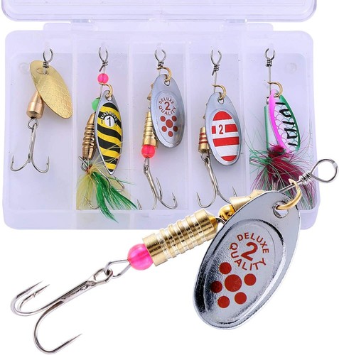 Fishing Lure Spinnerbaits 5Pcs Kit for Trout, Bass, Salmon (Sougayilang) - Picture 2 of 8