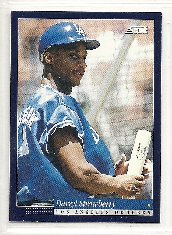 1994 Score Baseball - #428 - Darryl Strawberry - Los Angeles
