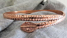 Solid Copper Snakehead Bracelet. Arthritis Pain Relief, Adjustable