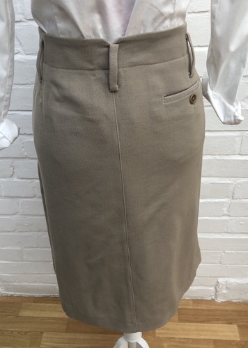 Gonna Nuova Episodio UK 8 Matite Dritta Beige Formale Pura Lana Business - Foto 4 di 9