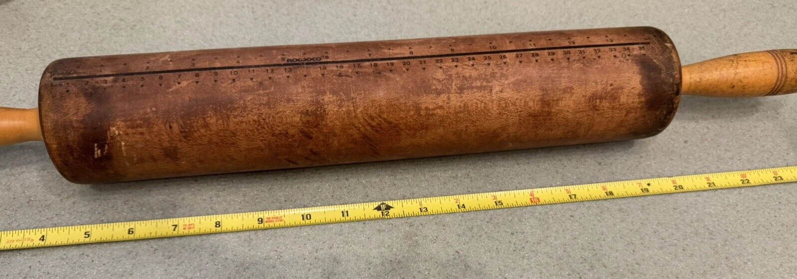 ROWOCO USA EXTRA LARGE VINTAGE WOODEN ROLLING PIN - 24 inches