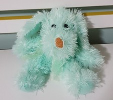 GREEN DOG SOFT TOY FILLED WITH BEANS! 20CM GREEN BOW! FLOPPY EARS! SCENTED!