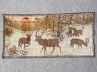 Elk Wildlife Sunset Wooded Landscape Tapestry Scene 20”x40”