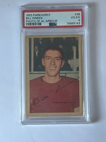 1953 Parkhurst # 38 Bill Dineen Rookie PSA 4 - Clean Card Good Centering - Picture 1 of 2