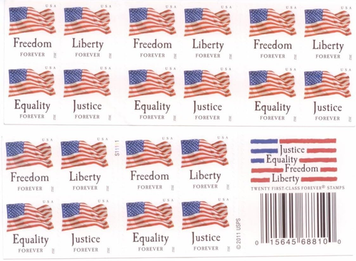 Four Flags Forever Stamps Booklet of 20 - Picture 4 of 12