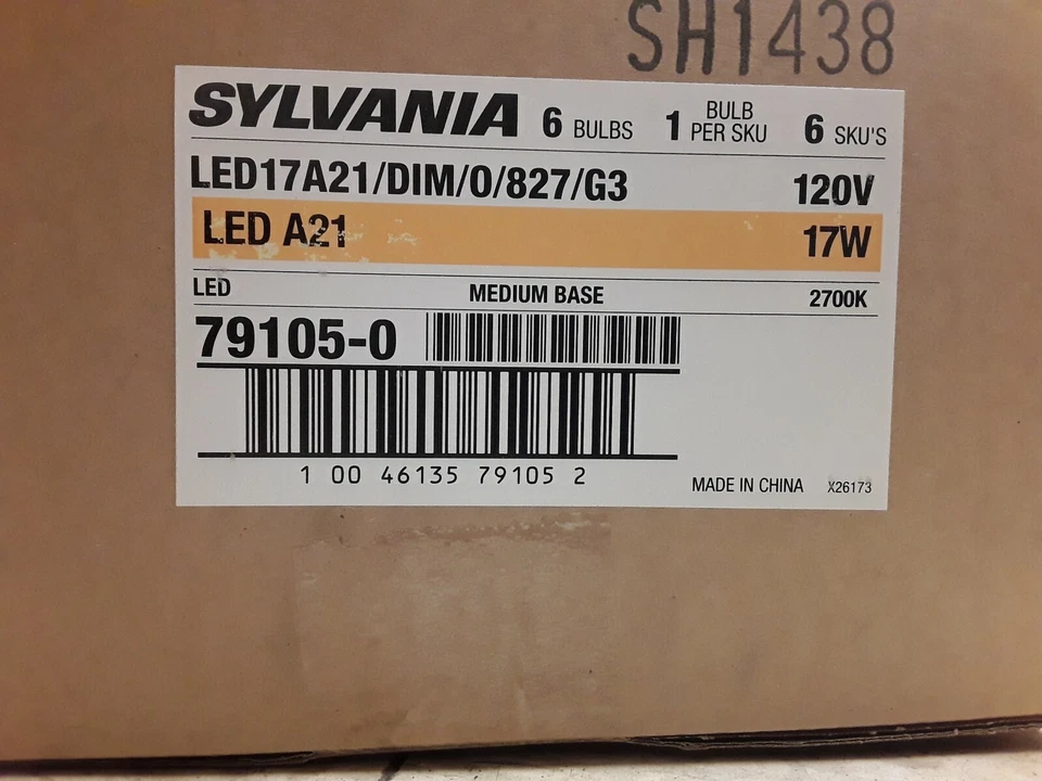 (6 pk) Sylvania 79105 Ultra LED Dimmable A21 Bulb 17W 120V 2700K CRI 80 - Image 3 of 3