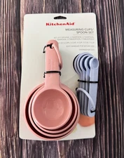 KitchenAid Measuring Cups Spoons Set Pink Lavender Cooking Baking Utensil