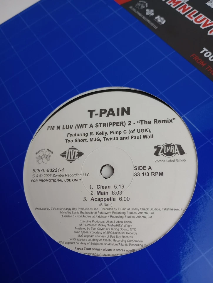 Пластинка долгоиграющая промо T-Pain – I'm N Luv (Wit A Stripper) оригинальная 2006 г. пресс 12 дюймов почти как новая - Изображение 3 из 4