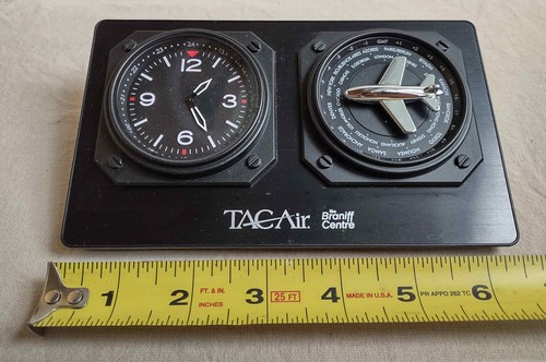 Desktop World Time Quartz Clock - Turning Plane Selects Time Zone, Tested *READ*