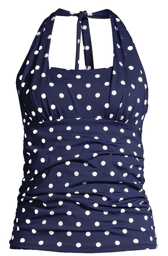 Lands 'End Polka Dot traje de baño para mujeres