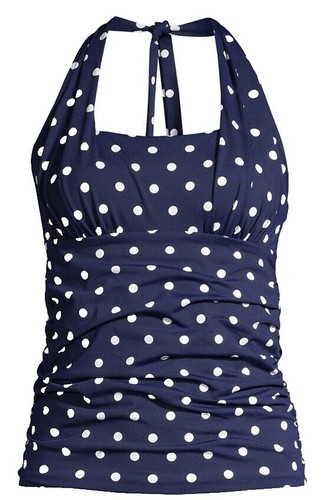 Bas De Bikini à Pois Lands' End - Taille M, Bleu, Toile 1963, Occasion Très Bon état