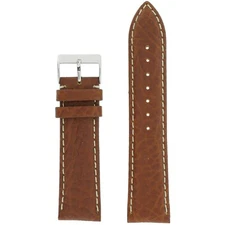 Watch Band Brown Leather Water Resistant White Stitching Sport16mm - 24mm
