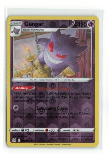 Gengar - 066/196 - Holo selten - Reverse Holo NM, englisches Pokémon verlorene Ursprünge - Bild 1 von 2