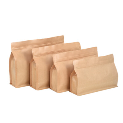 50 Brown Craft Paper Strong Grip Seal Bags Gusset Stand Up Pouch Packaging Bags