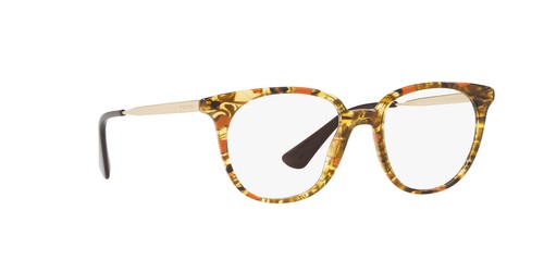 PRADA VPR 13U KJN-1O1 Round Striped Brown Orange Eyeglasses 50-18-140 VPR13U RX - Picture 2 of 4