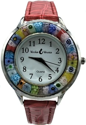 LE GEMME DI VENEZIA Orologio Ring Donna Rosso watch in Vetro di Murano e antica Murrina Millefiori