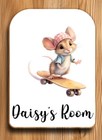 Personalised Christmas Mouse Animal Door Sign-Plaque-Grandson Gift-Kids Bedroom
