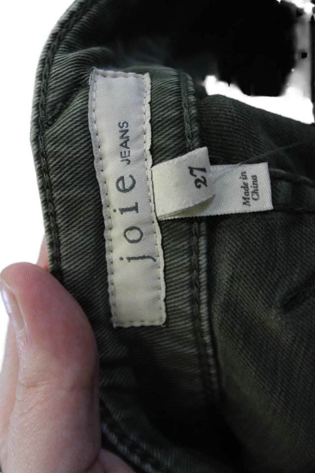 Pantalones recortados cargo al tobillo Joie para mujer botones verdes 57 % algodón talla 27 Foto 4 de 4